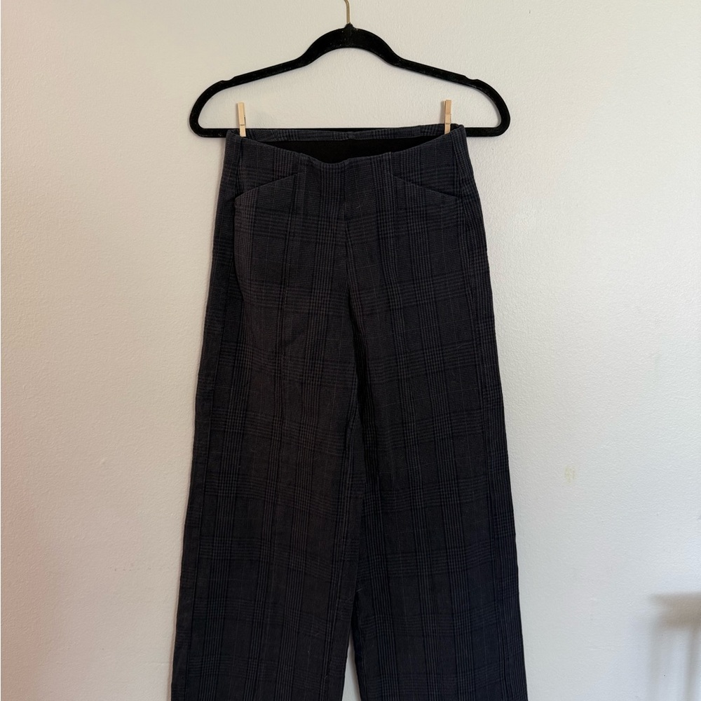 Old Navy Black Checkered Wide-Leg Pants